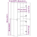  Visoka komoda bijela 80x35x180 cm od konstruiranog drva | shoptok.hr
