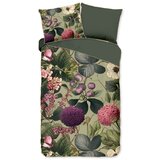 Descanso Kaki zelena posteljina za krevet za jednu osobu/za produženi krevet od pamučnog satena 140x220 cm Onaz – u