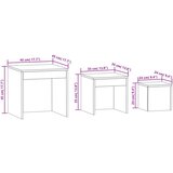  Komplet mizic 3-delni rjavi hrast konstruiran les, (20714319) | Shoptok.si