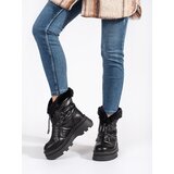 SEASTAR Women's black snow boots with black fur on a platform | shoptok.hr