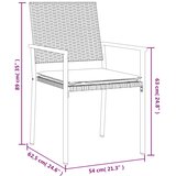  Vrtne stolice s jastucima 2 kom crne 54x62,5x89 cm poliratan | shoptok.hr