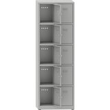  omara s predelki z zaklepanjem, vxšxg 1800 x 600 x 500 mm, 10 predelkov, svetlo sive barve Cene