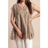 Fenzy Plus Size Tunika S Čipko, Bež | Shoptok.si