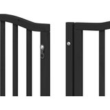 vidaXL Ograda za pse z vrati zložljiva 9 panelov črna 450 cm les | Shoptok.si
