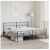 vidaXL Metalni okvir kreveta uzglavlje i podnožje crni 183x213 cm Cijene