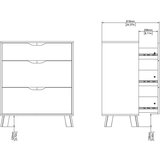 Tvilum Bela/v naravni barvi komoda v hrastovem dekorju 79x92x40 cm Ikast – | Shoptok.si