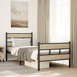 vidaXL Metalni okvir kreveta bez madraca boja hrasta sonome 100x190 cm Cijene