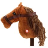 Lean Toys Plišasta glava konja na palici Hobby Horse Dolgodlaki konj Rjava zvoki | Shoptok.si