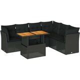 vidaXL 7-dijelni set vrtnih sofa od poliratana s jastucima crni | shoptok.hr