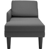 vidaXL Chaise Lounge z blazino Temno siva Corduroy tkanina | Shoptok.si