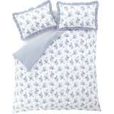 Catherine Lansfield Bela/modra posteljnina za zakonsko posteljo/podaljšana 230x220 cm Lucie Floral Frill – | Shoptok.si