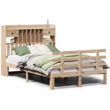 vidaXL Knjižna postelja brez vzmetnice 135x190 cm trdna borovina, (22053156) | Shoptok.si