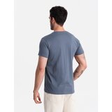 Ombre Men's classic cotton BASIC T-shirt - dark blue | shoptok.hr
