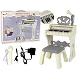 Lean_Toys Otroški električni klavir siva s stolom 25 tipk | Shoptok.si