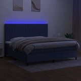  Krevet box spring s madracem LED plavi 200x200 cm od tkanine | shoptok.hr