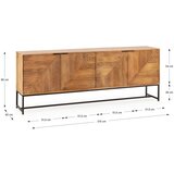 MOME Komoda iz masivnega manga v naravni barvi 210x80x40 cm Nereida – | Shoptok.si