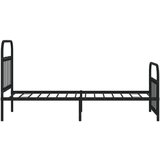 Metalni okvir kreveta uzglavlje i podnožje crni 90 x 200 cm | shoptok.hr