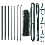 vidaXL heksagonalna ograja zelena 0,4x10 m jeklo, nosilci ograje z osnovnimi ploščami 7 kos Ø32mm 50cm cinkano jeklo | Shoptok.si