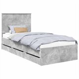  Krevetna konstrukcija s ladicama Betonski sivi 75 x 190 cm | Eponuda.com