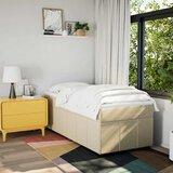  Krevet s oprugama i madracem krem 100 x 200 cm od tkanine | shoptok.hr
