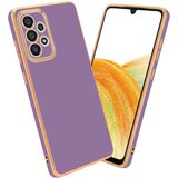 Cadorabo Ohišje, združljiv s Samsungom v sijajnem vijoličnem - zlati - zaščitni pokrov iz fleksibilnega silikona TPU in z zaščito pred kamero, (20602622) | Shoptok.si