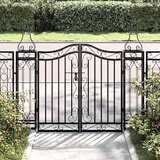 Vrtna vrata crna 121 x 8 x 100 cm od kovanog željeza | shoptok.hr
