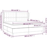  S oprugama i madracem crni 200x200 cm od tkanine | shoptok.hr