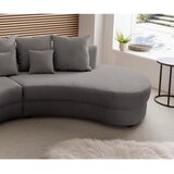Livetastic Wohnlandschaft inkl. Hocker, rebrasti žamet siva | Shoptok.si