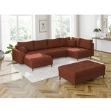 Ropez Opečnato oranžna sedežna garnitura iz rebrastega žameta 118 cm Ariella – | Shoptok.si