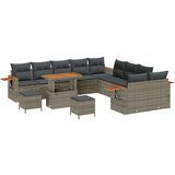  13-delni Vrtni Kavčni Set z Blazinami Siva Poli Ratan Akacija | Shoptok.si