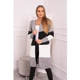 Kesi Sweater Cardigan in the straps gray+graphite