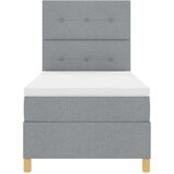 Box Spring Krevet s Madracem &amp LED Svjetlom Svjetlosiva 100x200 cm Tkanina | shoptok.hr