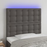  LED uzglavlje sivo 100x5x118/128 cm od umjetne kože | shoptok.hr