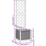  Vrtna žardinjera s rešetkom crna 40x40x136 cm PP | shoptok.hr
