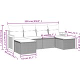  6-dijelni set vrtnih sofa s jastucima crni od poliratana | shoptok.hr