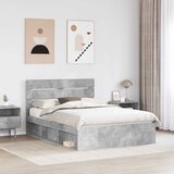  Krevetna konstrukcija Beton 140 x 190 cm Čvrsto borovo drvo | shoptok.hr