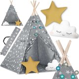 Nukido Gray Star Children's Teepee Tent with Lights - Stylish and Fun Play Space, (21740643) Cene
