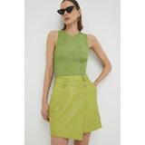 Gestuz Usnjeno krilo SerinaGZ HW zelena barva | Shoptok.si