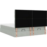 vidaXL Otomanski posteljni okvir z vzmetnicami siv 160x200 cm žamet | Shoptok.si