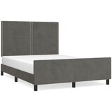 The Living Store Posteljni okvir z vzglavjem temno siv 140x200 cm žamet - Posteljni Okvir Z Vzglavjem, (21491206) | Shoptok.si