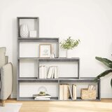 Pregrada regal za knjige 4 razine sivi 143 5x29x143 5 cm drvo | shoptok.hr