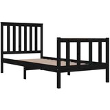  Posteljni okvir črn iz borovine 75x190 cm 2FT6, (20645292) | Shoptok.si