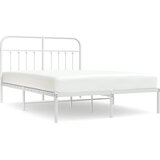 Metalni okvir za krevet s uzglavljem bijeli 150x200 cm | shoptok.hr
