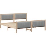  Okvir kreveta s uzglavljem Smeđa i svijetlo siva 180 x 200 cm | shoptok.hr
