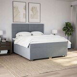 vidaXL Box spring postelja z vzmetnico svetlo siva 180x200 cm blago | Shoptok.si