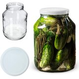 KADAX steklen kozarec 2,5 l za med, kisle kumarice, likerje + pokrovček Fi100, (5000354868) | Shoptok.si