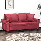  Dvosjed s ukrasnim jastucima boja vina 140 cm oumjetne kože | shoptok.hr