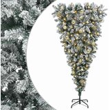  Obrnuto umjetno božićno drvce s granama 150 cm 150 LED lampica - 150 cm s LED-ima i zlatnim/bronzanim kuglicama | shoptok.hr
