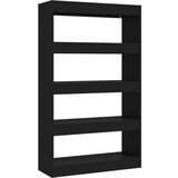 Furnova Knjižna omara/pregrada črna 80x30x135 cm iverna plošča, (21950772) | Shoptok.si