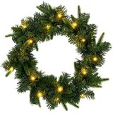  Božićni vijenac Zelena Ø 50 cm PVC i PE 25 LED lampica - Zelena 50 cm s LED svjetlima | shoptok.hr